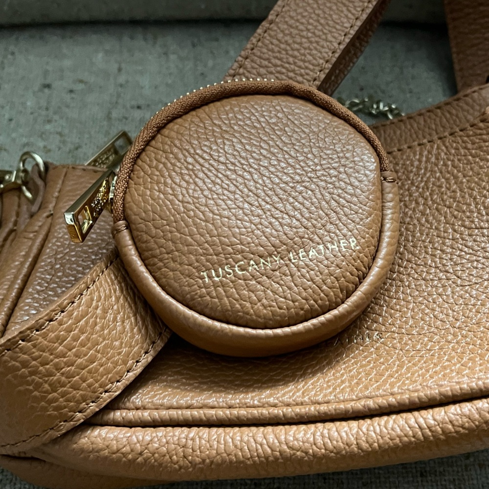 RARE Tuscany Leather Camel Double Sling Bag - Picture 10 of 15